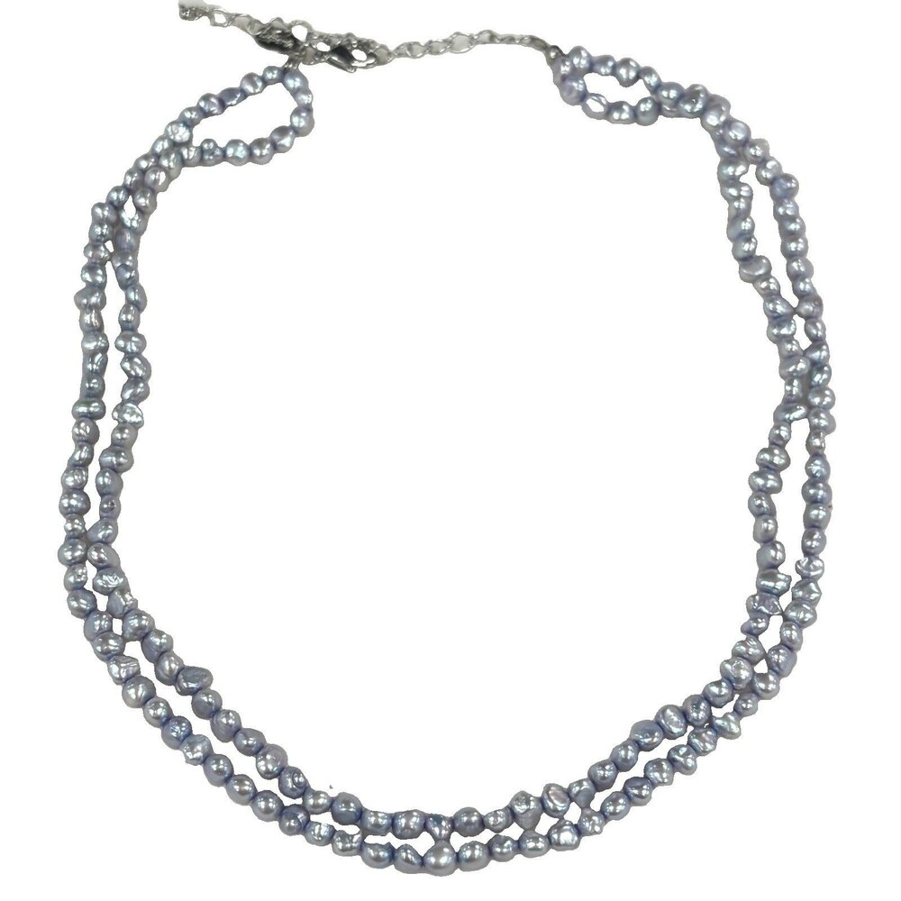 Vintage Cultured Freshwater Baroque Pearl Necklace Luperla Floral Lux Lavender